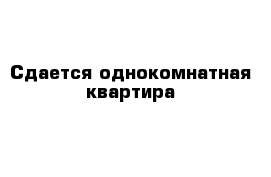 Сдается однокомнатная квартира